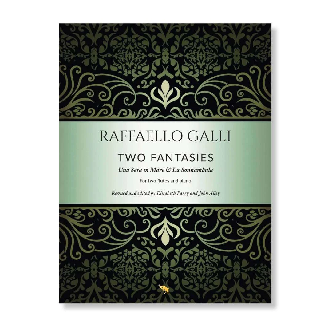 Raffaello Galli Two Fantasies. Music for two flutes and piano. Advanced duet, concert encore for two flutes.