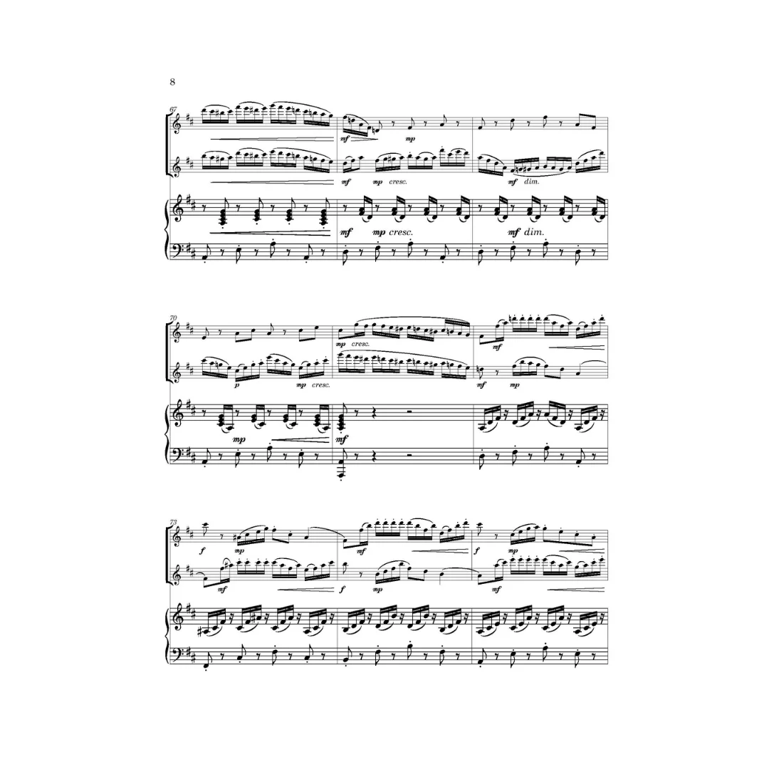 Raffaello Galli Rigoletto Fantasy for two flutes and piano. Virtuoso concert duo for 2 flutes and piano. With new piano accmpaniment by John Alley.