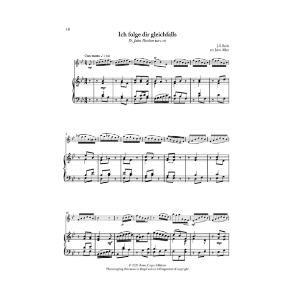 Bach Flute Obbligatos vol. 1 with piano accompaniment. Arranged by Elisabeth Parry and John Alley. Bach flute or worship, church and concert performance.
