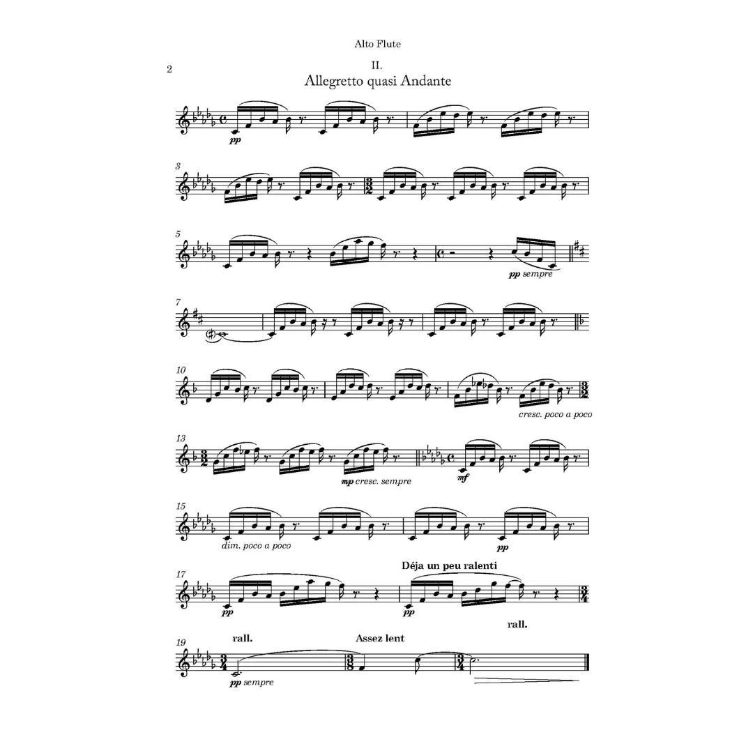 Charles Koechlin Divertissment op 91 for two flutes and alto flute. Score and parts.
