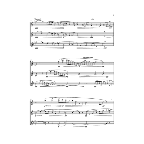 Charles Koechlin Divertissment op 91 for two flutes and alto flute. Score and parts.