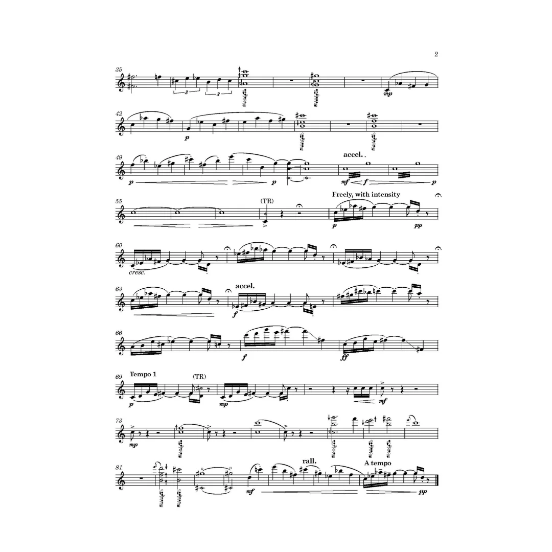 Marcus Roberts Resonance for Solo Flute, a melodic and accessible piece with extended techniques.
