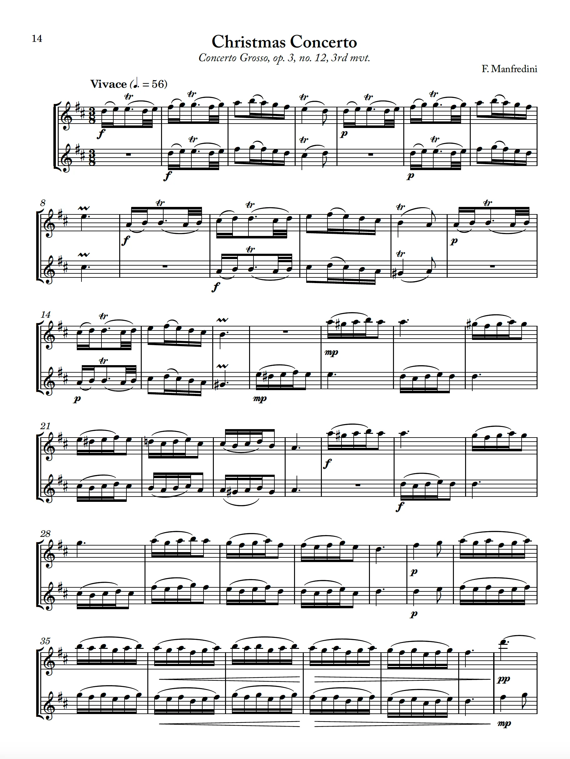 Manfredini Christmas concerto