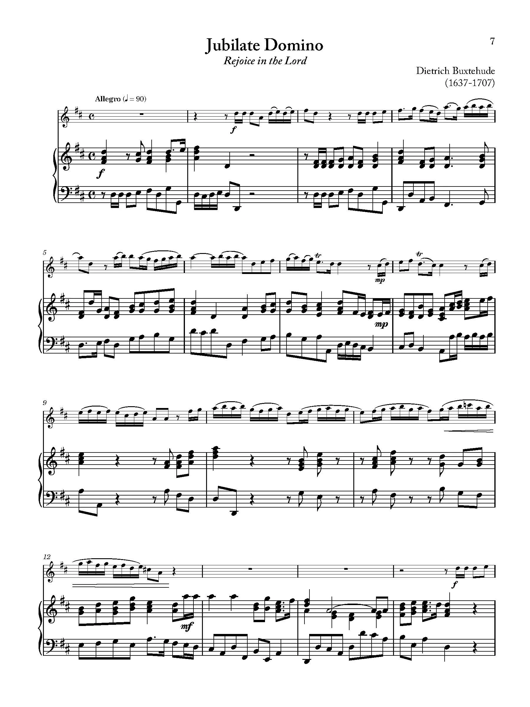 Buxtehude Jubilate Domino from Flute Music for Weddings and Celebrations: Rejoice Greatly by Elisabeth Parry and John Alley