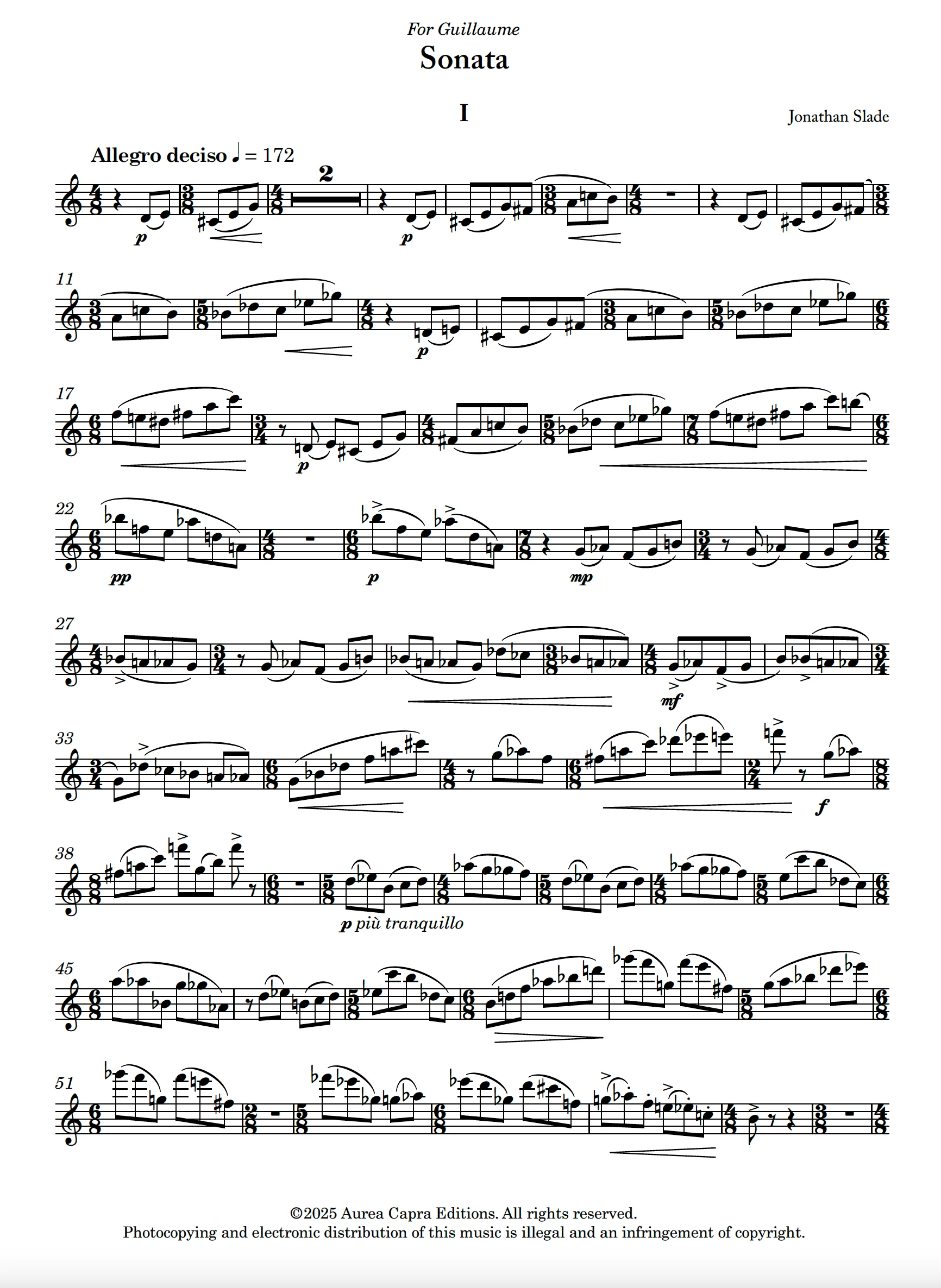 Sonata for Flute and Piano Jonathan Slade