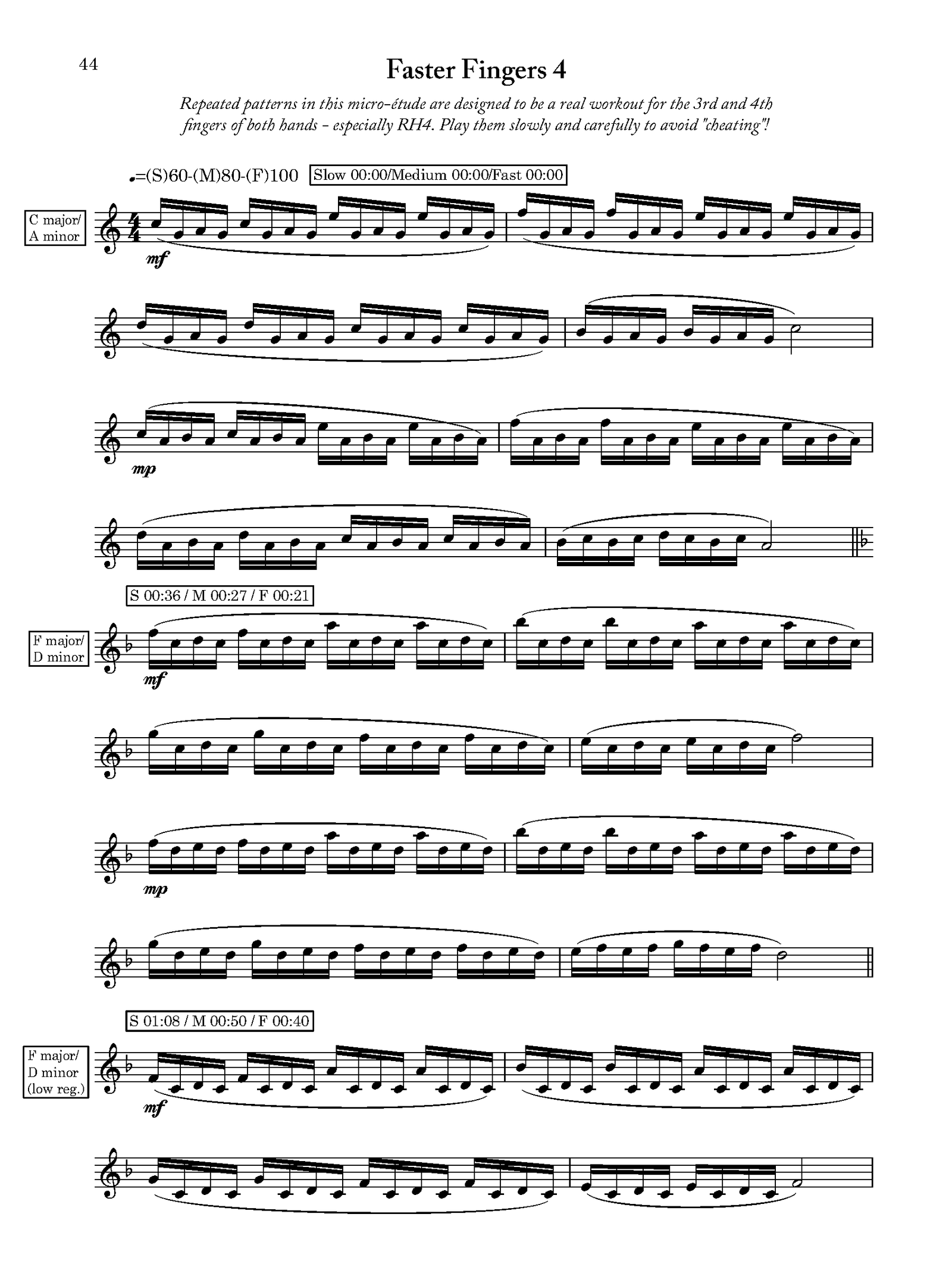 Flute finger dexterity exercise from Micro Etudes by Elisabeth Parry