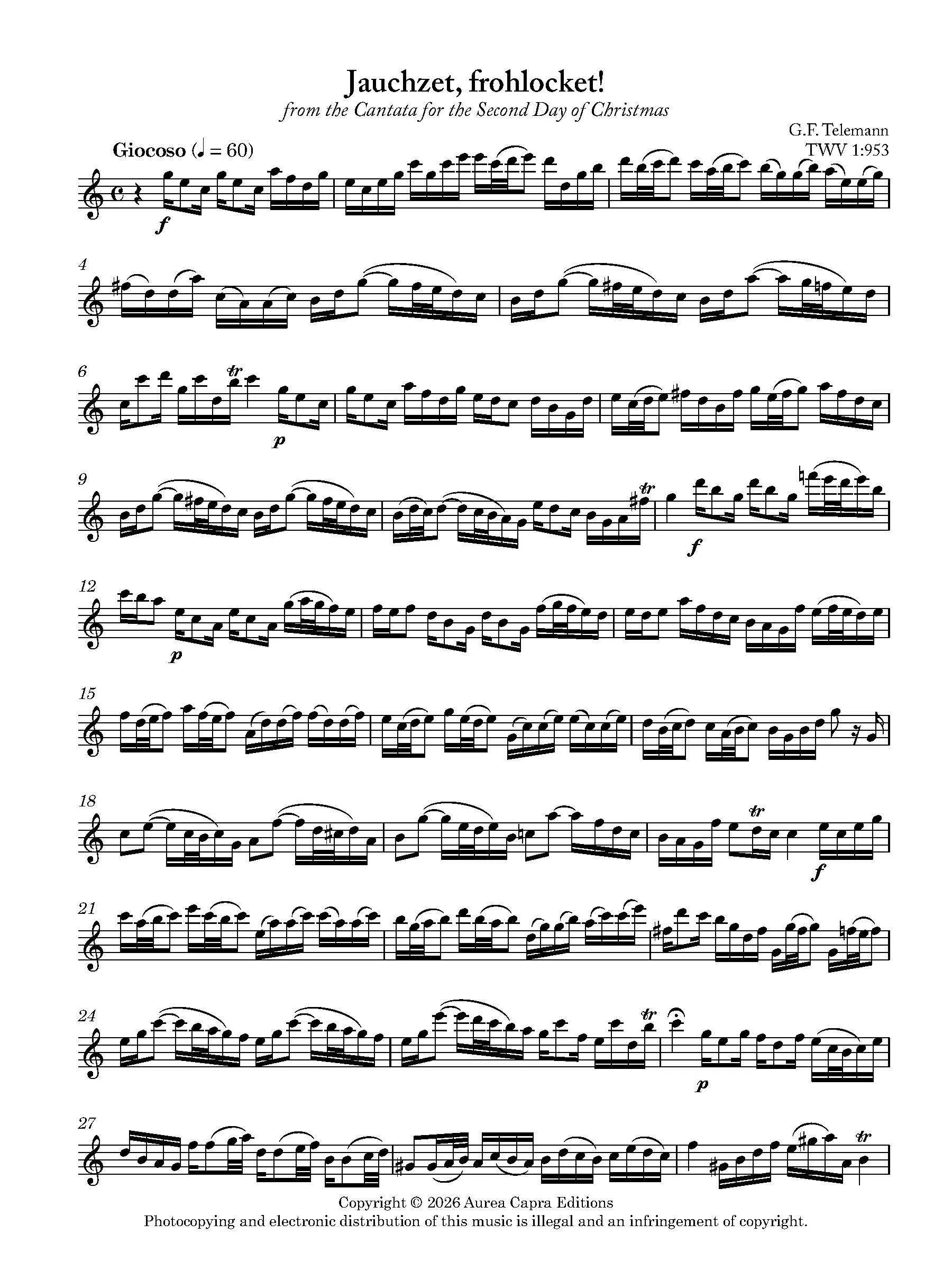 Sample page from Classical Christmas for flute and piano